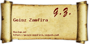 Geisz Zamfira névjegykártya